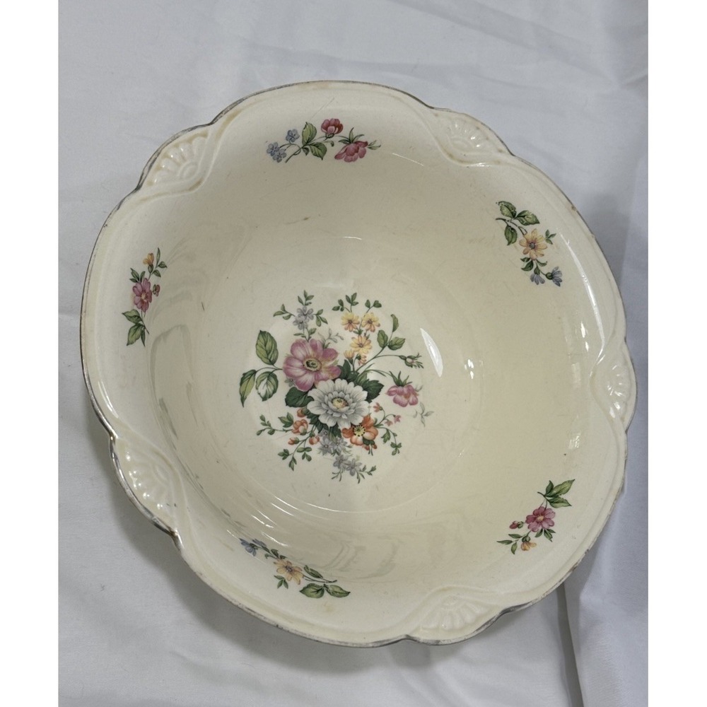 Vintage Homer Laughlin USA C47N8 Vegetable serving‎ Bowl Floral
